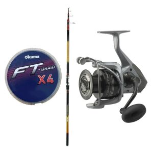 YekOutdoor Profesyonel Surf Olta Seti Okuma Savant Surf 420 cm 5 Parça Surf Kamışı&Okuma Tomcat TMC-8000 6+1bb Olta Makinesi