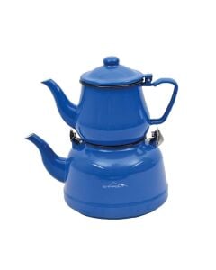 Campout Mavi Emaye Çaydanlık Seti