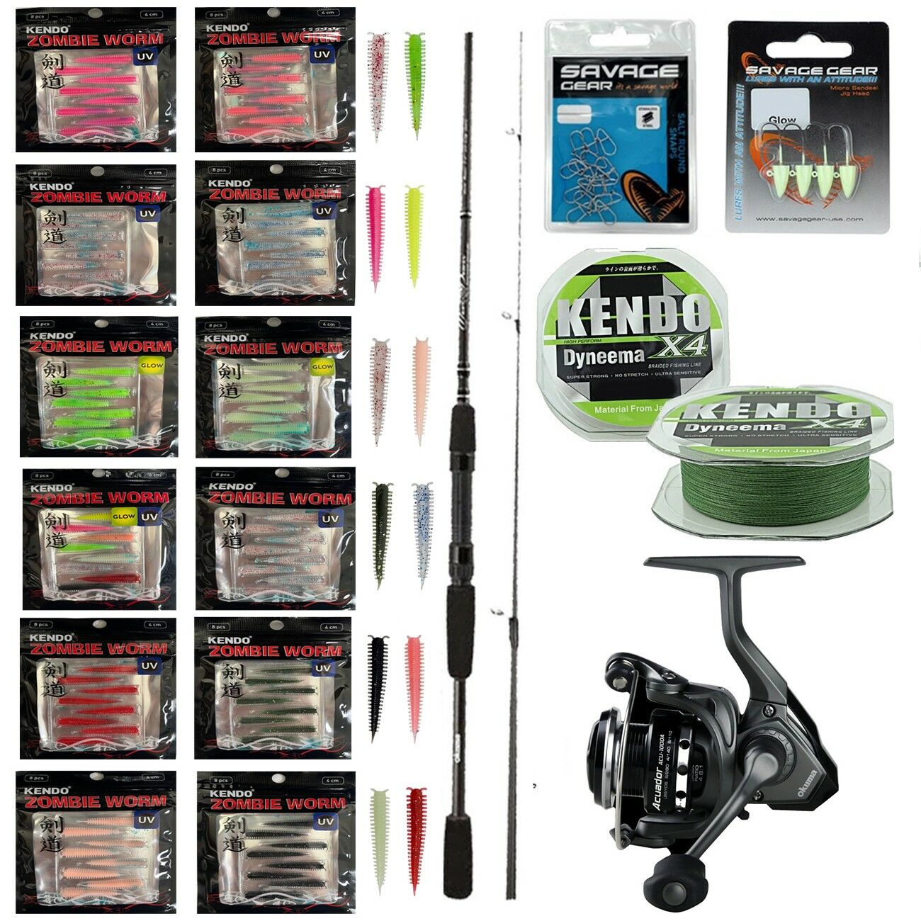 YekOutdoor Silikonlu LRF Seti Okuma Wave Power 228 cm 2-12 gr Lrf Kamışı&Okuma Acuador ACU-1000A 3+1BB Olta Makinesi