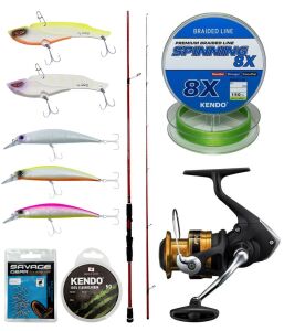 Yek Outdoor Spin Olta Seti Okuma Red Spin 9'2'' 279 cm 10-40 gr 2 Parça&Shimano Makina FX 4000 FC