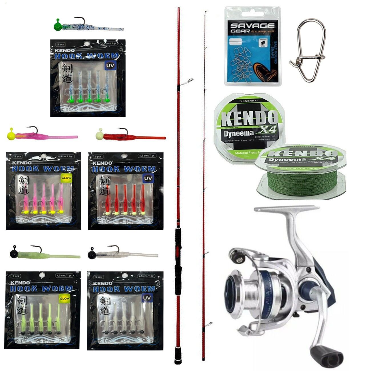 YekOutdoor HookWorm LRF Seti Okuma Red Spin 7'0'' 2.12 cm 1-12 gr 2 Parça&Okuma ARIA-1000a 1BB Olta Makinesi