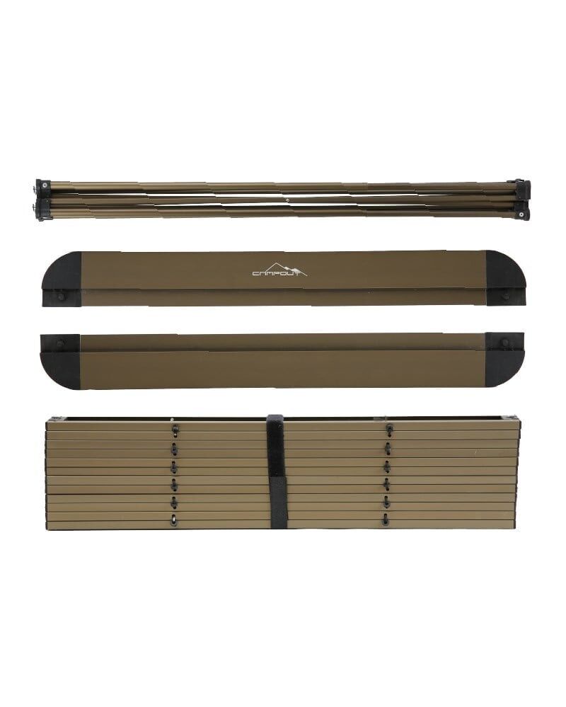 YekOutdoor Katlanabilir Büyük Alüminyum Kamp Masası ve 4 Kişilik Konforlu Kamp Sandalyesi Seti