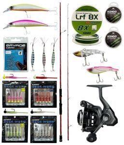 YekOutdoor LRF-SPİN Seti Okuma Red Spin 8'0'' 243 cm 7-28 gr 2 Parça&Okuma Acuador 2500A Olta Makinesi