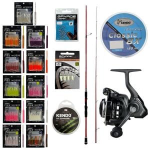 YekOutdoor FireWorm LRF Seti Okuma Red Spin 7'0'' 2.12 cm 1-12 gr 2 Parça&Okuma Acuador ACU-1000A 3+1BB Olta Makinesi