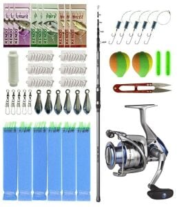 YekOutdoor Okuma Surf Kamışı Olta Seti Okuma Alaris Tele Surf 390 cm 100-200 gr Surf Kamışı&Okuma Safina Pro 8000 Olta Makinesi
