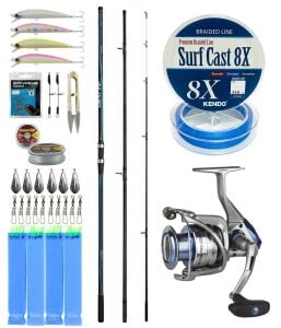 YekOutdoor Profesyonel Olta Seti Shimano Kamış Alivio Surf T 450 BX-G 4,50m 225g 3pc&Okuma Safina Pro 8000 Olta Makinesi