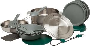 Stanley Adventure Çelik Kamp Pişirme Seti (21 Parça Set) 3.5 L, Paslanmaz Çelik, İç İçe Geçer