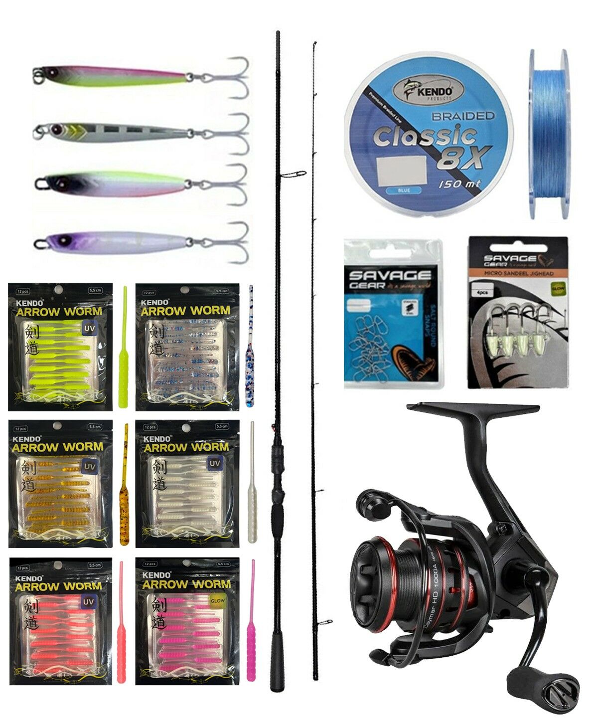 YekOutdoor Arrow Worm LRF Seti Okuma Psycho Stick Game 198cm Ex-Fast 0.5-3.5gr 2 Parça Olta Kamışı&Okuma Ceymar HD CHD-1000A 7+1BB Olta Makinesi