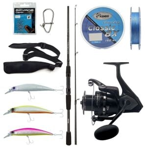 Yek Outdoor Spin Olta Seti Okuma Wave Power 2,74 cm 7-30 gr 2 Parça Spin Kamışı&Okuma Wave Power WP-3000A1 Olta Makinesi