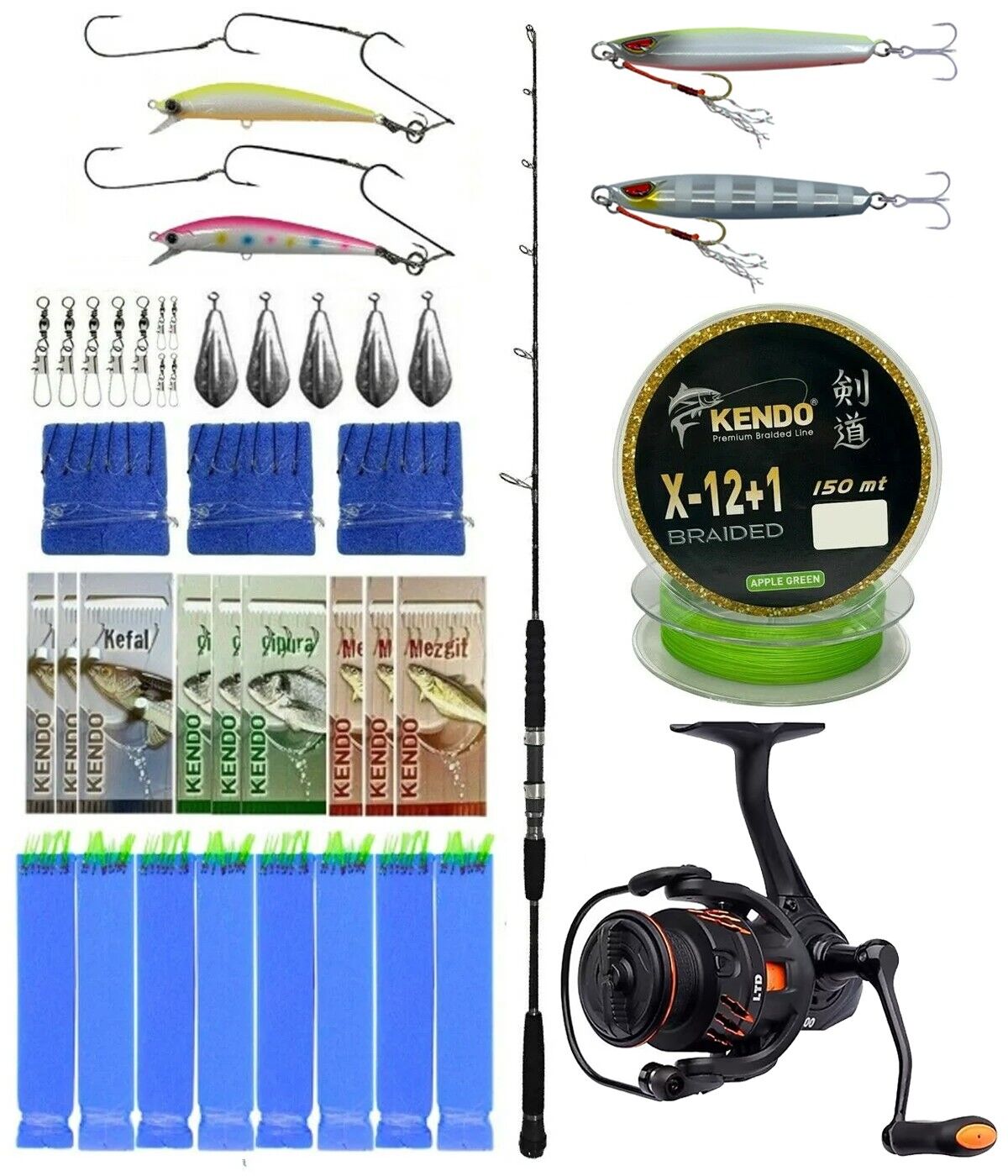 Yek Outdoor Profesyonel Tekne Oltası Seti Cavalla Speed Jigging Spin 159cm H 200-350GR 1 Parça&Savage Gear Orange LTD 4000 FD Olta Makinesi