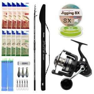 YekOutdoor Profesyonel Yemli Olta Seti Okuma Flite Tele Surf 420cm 100-200gr 5 Parça Olta Kamışı&Savage Gear SGS8 8000 FD 8+1BB Olta Makinesi