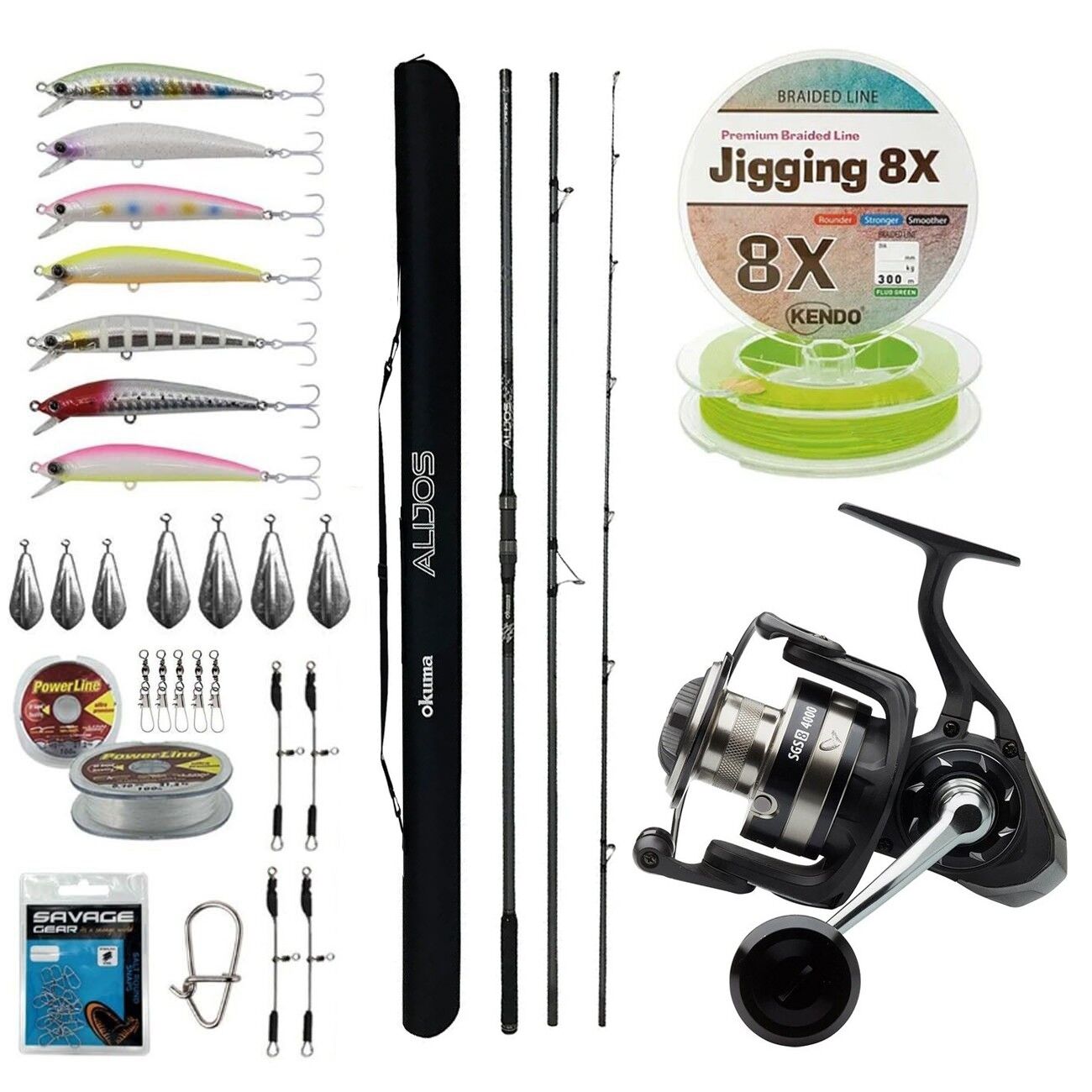 YekOutdoor Yüksek Performans Okuma Olta Seti Okuma Alijos Surf 435 cm 100+250 gr 3 Parça&Savage Gear SGS8 8000 FD 8+1BB Olta Makinesi