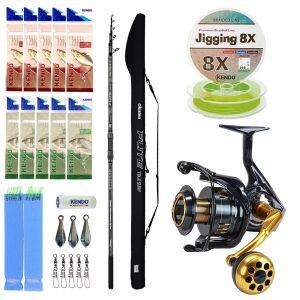 YekOutdoor Profesyonel Yemli Olta Seti Okuma Flite Tele Surf 420cm 100-200gr 5 Parça Olta Kamışı&Okuma Salina SA-6000HA Blue 6+1BB Olta Makinesi