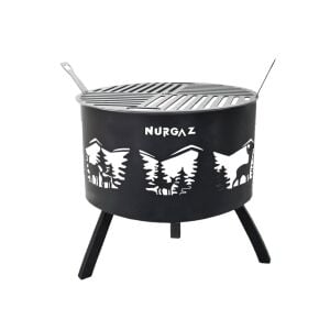 NURGAZ ORMAN ŞÖMİNESİ GEYİK DESEN IZGARALI