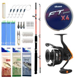 Yek Outdoor Tekne Olta Seti Kendo Holiday Boat 1.80m 100-250gr 2 Parça Olta Kamışı&Okuma JAW-65 3+1BB Olta Makinesi