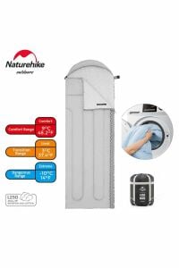 Naturehike L250 Zarf Tarzı Kapüşonlu Uyku Tulumu -10°c Mavi