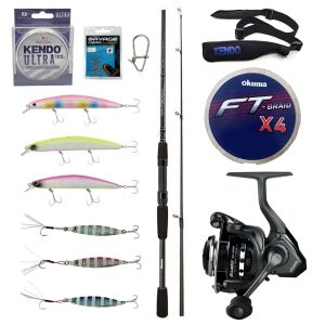 YekOutdoor Okuma Spin Olta Seti Okuma Wave Power 8'0 2.44 cm 15-40 gr 2 Parça Spin Kamışı&Okuma Acuador ACU-3000A 3+1BB Olta Makinesi