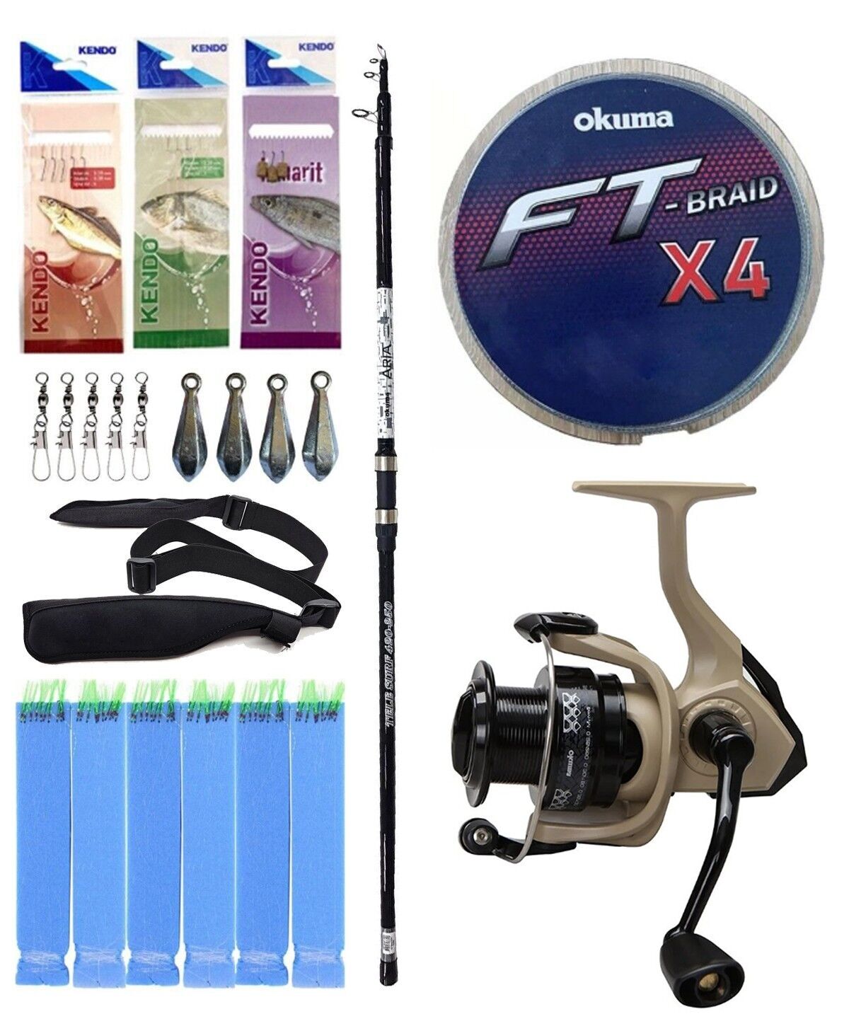 Yek Outdoor Surf Olta Seti Okuma Aria Tele Surf 4,20 cm 100-200 gr Surf Kamışı&Okuma Outrax OR-6000SGA 1+1BB Olta Makinesi