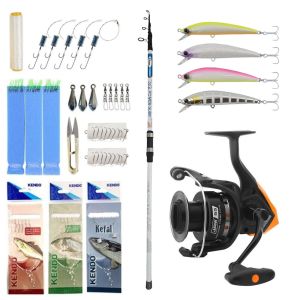 Yek Outdoor Hazır Olta Seti Okuma JAW-55 3+1BB Olta Makinesi&Kendo Sea Power Surf 4.20m 100-250gr Olta Kamışı