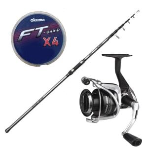 Yek Outdoor Yüksek Kalite Hazır Olta Takımı Okuma Alaris Tele Surf 420 cm 100-200 gr Surf Kamışı&Okuma Safina SN-6000 1+1 bb Olta Makinesi