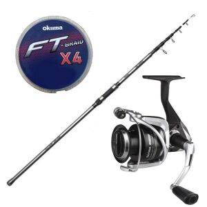 Yek Outdoor Yüksek Kalite Hazır Olta Takımı Okuma Alaris Tele Surf 420 cm 100-200 gr Surf Kamışı&Okuma Safina SN-6000 1+1 bb Olta Makinesi