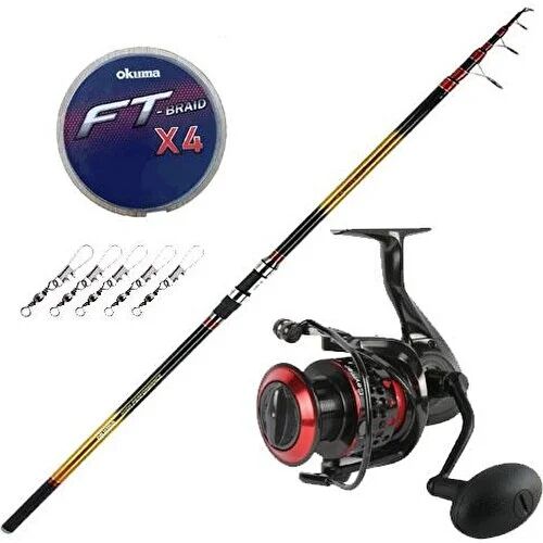 Yek Outdoor Yekoutdoor Surf Olta Seti Okuma Savant Surf 420 cm 4 Parça Surf Kamışı & Okuma Ceymar Fd Cxt-65 Olta Makinesi