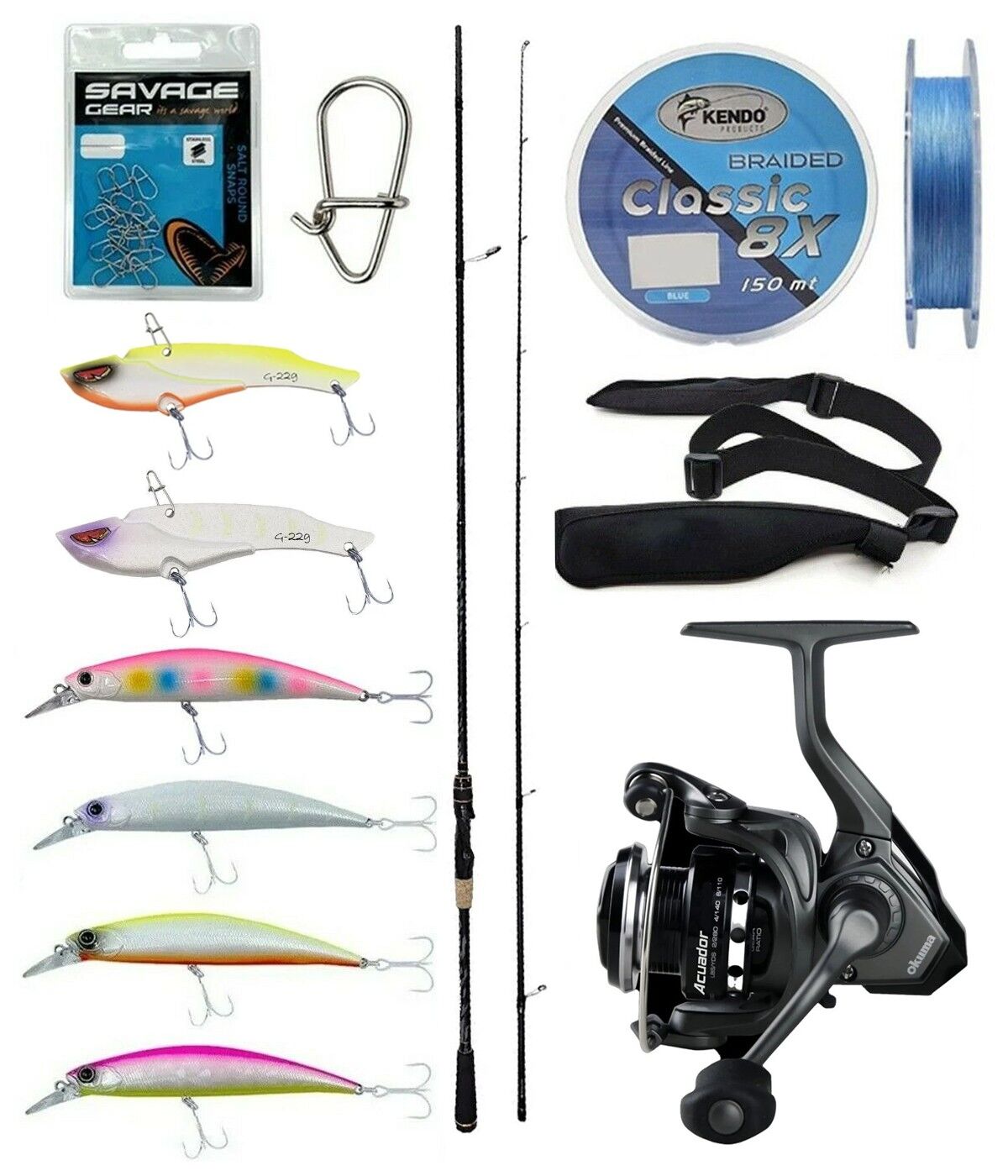 Yek Outdoor Spin Olta Seti Kendo Kenshi Pro 2.65m 10-35gr Spin Kamışı&Okuma Acuador ACU-3000A Olta Makinesi