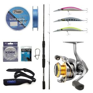 YekOutdoor Okuma Spin Olta Seti Okuma Wave Power 8'0 2.44 cm 15-40 gr 2 Parça Spin Kamışı&Okuma Avenger AV-4000 (5,0,1) 6+1bb Olta Makinesi