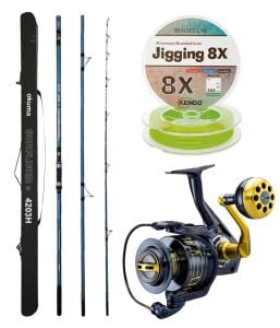 YekOutdoor Profesyonel Olta Seti Okuma Surfliner+ Surf 420cm 3 Parça Olta Kamışı&Okuma Salina SA-8000A Olta Makinesi