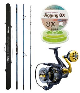 YekOutdoor Profesyonel Olta Seti Okuma Surfliner+ Surf 420cm 3 Parça Olta Kamışı&Okuma Salina SA-8000A Olta Makinesi