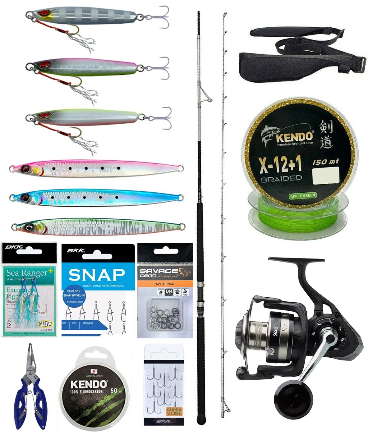 Yek Outdoor Profesyonel Jig Olta Seti Okuma Azores Shore Jigging Spin 304cm 60-150gr 2 Parça Olta Kamışı&Savage Gear SGS8 4000 FD Olta Makinesi