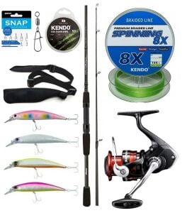 Yek Outdoor Spin Olta Seti Okuma Wave Power 2.44 cm 15-40 gr 2 Parça Spin Kamışı&Shimano Sienna 3000 Fg Spin Makinesi