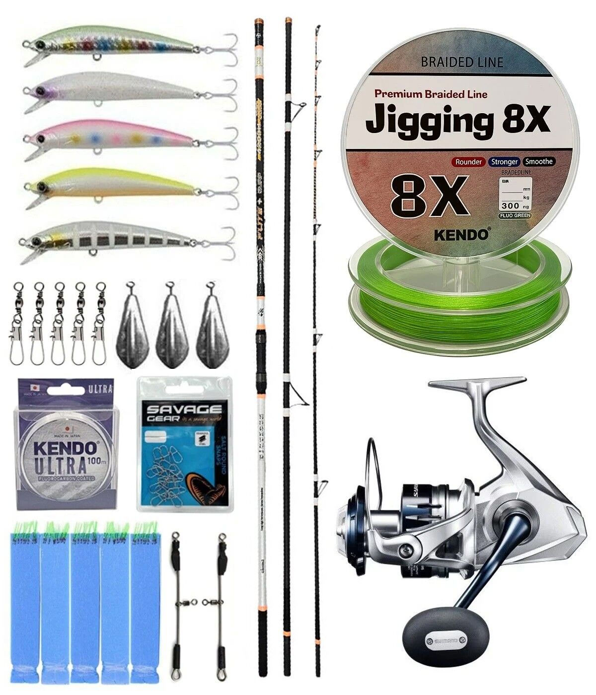 YekOutdoor Surf Seti Okuma Flite+ Super Light Surf 420cm 100-250gr 3 Parça Olta Kamışı& Shimano Makina Saragosa 8000 SW A HG