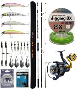 YekOutdoor Profesyonel Olta Seti Okuma Flite+ Super Light Surf 420cm 3 Parça Olta Kamışı&Okuma Salina 8000A Olta Makinesi