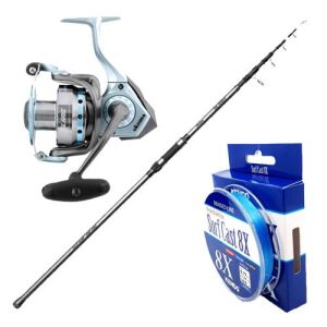 Yek Outdoor Okuma Surf Kamışı Seti Okuma Alaris Tele Surf 390 cm 100-200 gr Surf Kamışı- Okuma Alaris ALS-65 Olta Makinesi