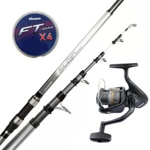 YekOutdoor Surf Kamışı Olta Takımı Okuma Wave Power Tele Surf 4.20 cm 100-200 gr 5 Parça Surf Kamışı- Okuma Revenger RV-65 FD Olta Makinesi