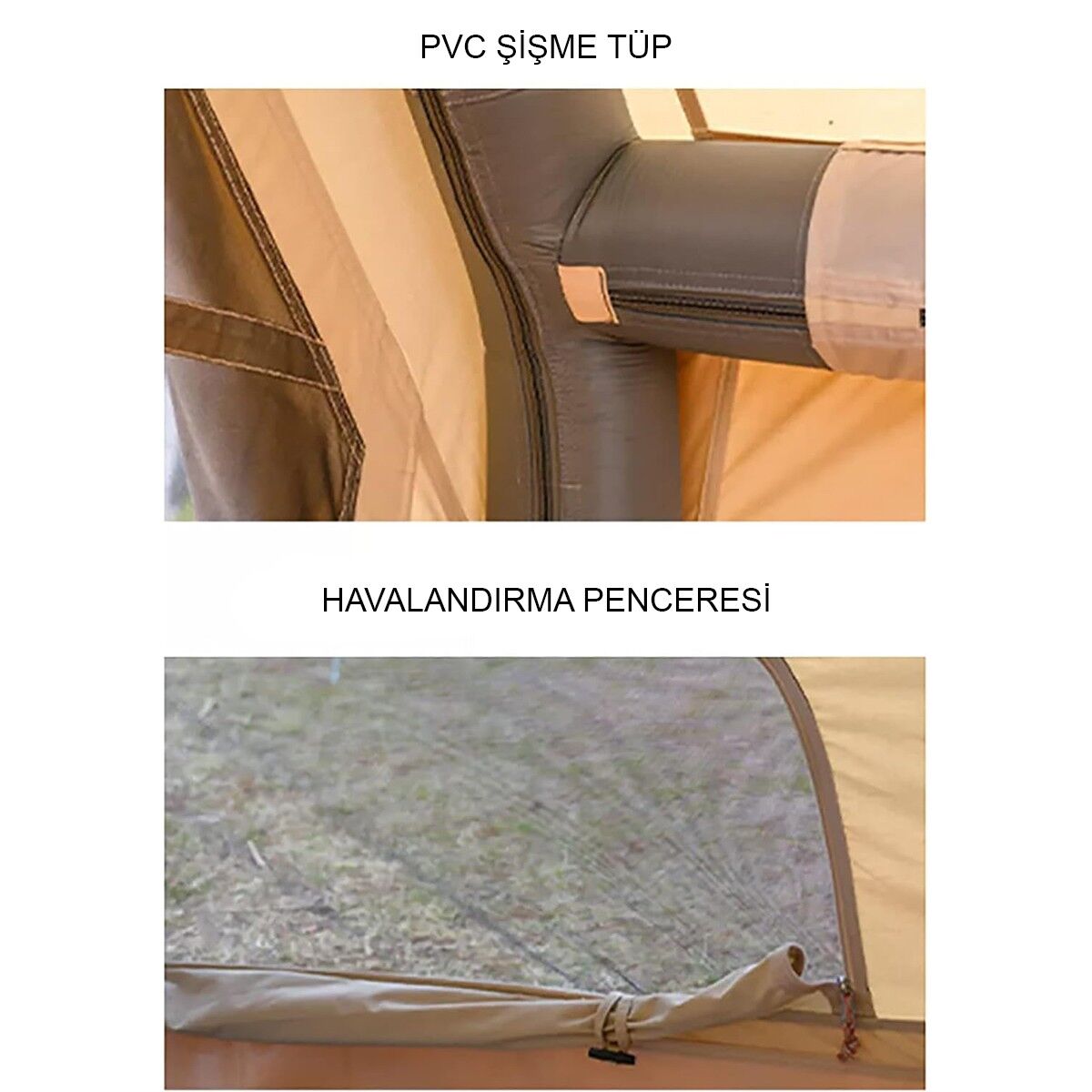 YekOutdoor Dört Mevsim Su Geçirmez 6 Kişilik Lüks Şişme Kamp Çadırı 300x210x190cm