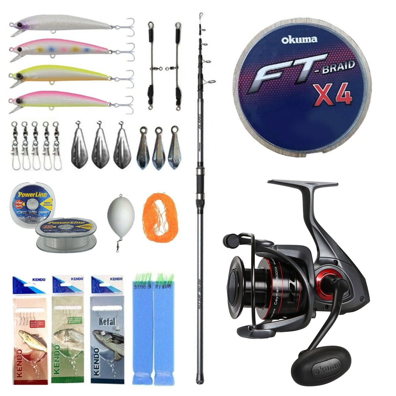 YekOutdoor Profesyonel Olta Seti Okuma Alaris Tele Surf 390 cm 100-200 gr Surf Kamışı&Okuma Ceymar C-8000A 7+1BB Olta Makinesi