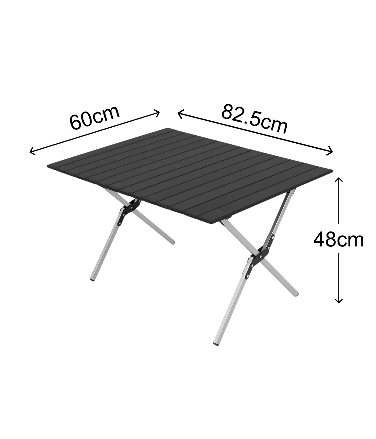 Yek Outdoor Portatif Alüminyum Kamp Masası Siyah 60x82x48cm