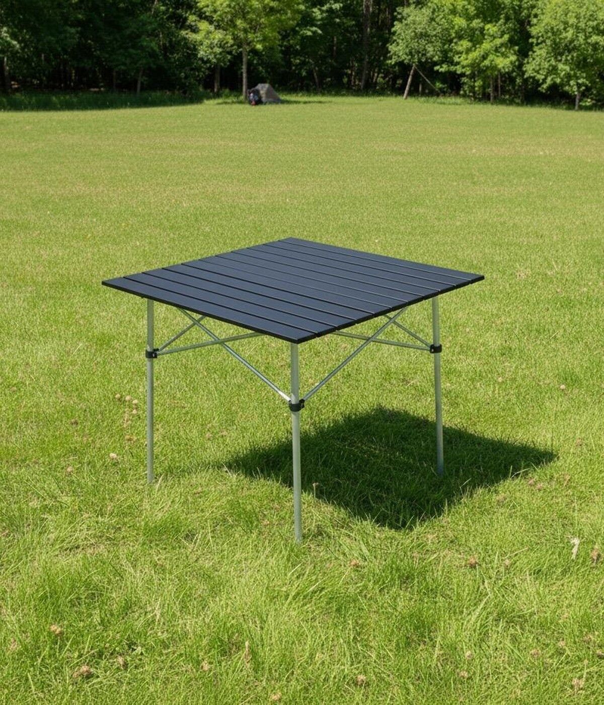 Yek Outdoor Portatif Alüminyum Katlanır Kare Kamp Masası 70x70x70 Siyah