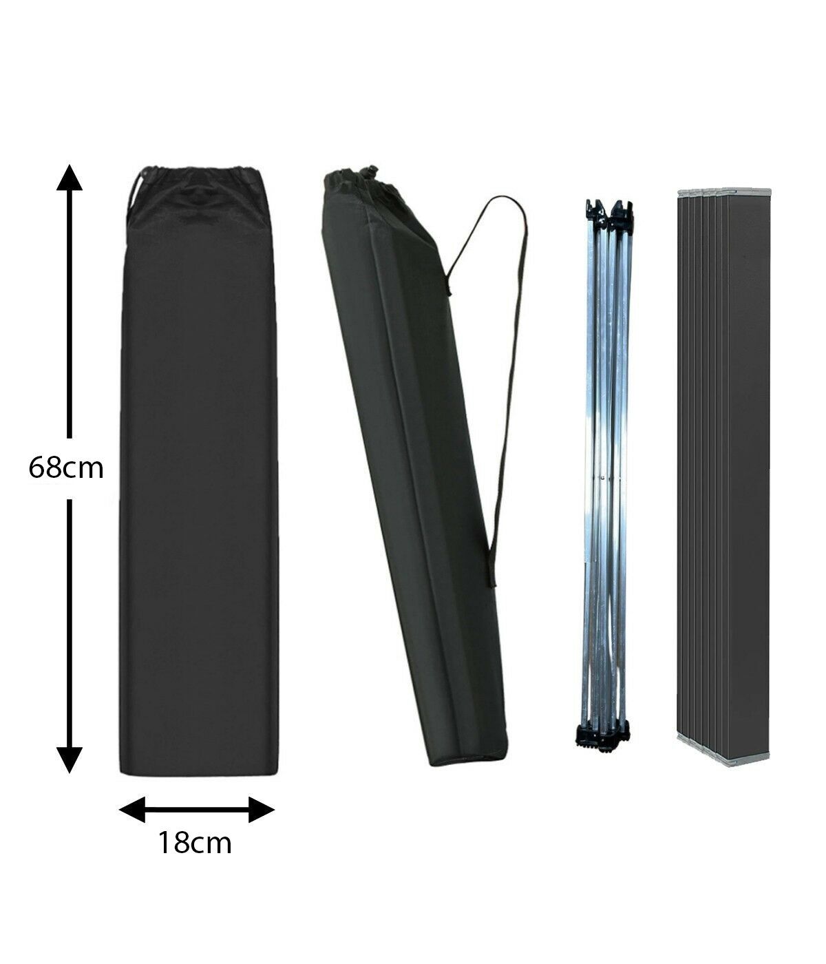 Yek Outdoor Portatif Alüminyum Katlanır Eko Kamp Masası Küçük 56x40x45cm Siyah