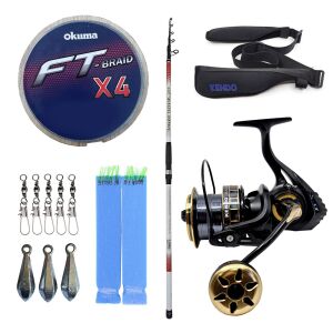 Yek Outdoor Hazır Surf Olta Seti Kendo Atlantic Surf 4.20m 100-250gr Olta Kamışı&Kendo Black Bass GP10000 5+1BB Olta Makinesi