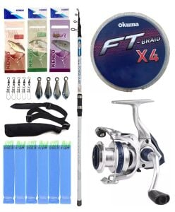 Yek Outdoor Surf Olta Seti Kendo Sea Power Surf 4.20m 100-250gr Olta Kamışı&Okuma ARIA-8000a 1BB Olta Makinesi