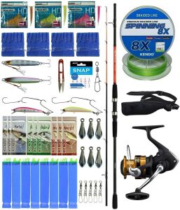 Yek Outdoor Hazır Tekne Oltası Seti Shimano Kamış Sonora Boat Quiver 2,10m 50-150g 2pc&Shimano Makina FX 4000 FC