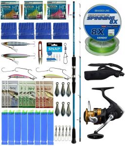 Yek Outdoor Hazır Tekne Oltası Seti Shimano Kamış Alivio Boat Quiver 1,50m 50-150g 2pc&Shimano Makina FX 4000 FC
