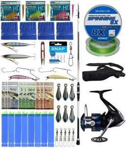 Yek Outdoor Hazır Tekne Oltası Seti Shimano Kamış Vengeance AX Boat Tele 1,80m 150g 3pc&Shimano Makina Nexave 4000 FI