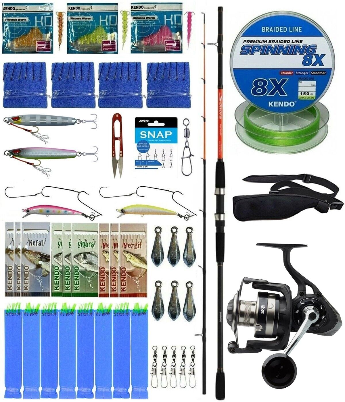 Yek Outdoor Hazır Tekne Oltası Seti Shimano Kamış Sonora Boat Quiver 2,10m 50-150g 2pc&Savage Gear SGS8 4000 FD 8+1BB Olta Makinesi