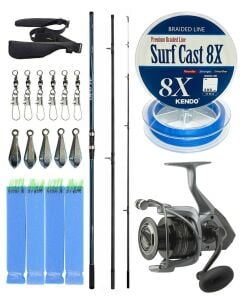 YekOutdoor Profesyonel Olta Seti Shimano Kamış Alivio Surf T 450 BX-G 4,50m 225g 3pc&Okuma Tomcat TMC-8000 6+1bb Olta Makinesi