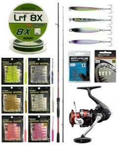 YekOutdoor Arrow Worm LRF Seti Shimano Kamış Sienna Spinning Sensitive 2,11m 0,5-7g 2pc&Shimano Sienna 1000 Fg Lrf Makinesi