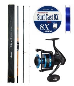 YekOutdoor Profesyonel Olta Seti Okuma Salina Surf 420cm 3 Parça Surf Kamışı&Okuma Azores ZXP-6000 6+1 bb Olta Makinesi